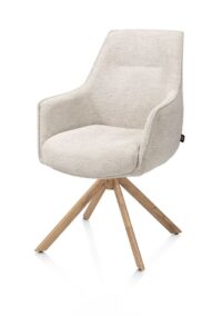 Theo, armstoel - draaibaar - eikenhout look - pocket - Vada - beige - Afbeelding 2