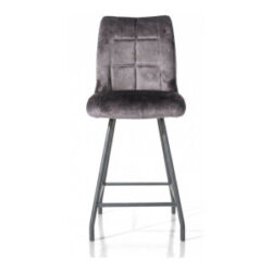 Mischa, chaise de bar - piétement pivotant - poignée - tissu Karese - Anthracite
