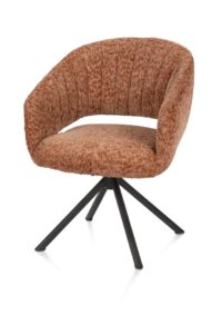 Isla, armstoel - draaibaar - rough off black - stof Valencia - Koraal - Afbeelding 2