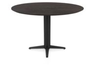 Caletta, bartafel rond 150 cm. - eiken blad - centrale teenpoot zwart - Basalt