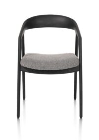 Dante, chaise à accoudoirs - chêne anthracite avec siege tissu Brioni - foie