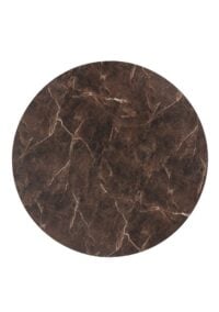 Caletta, eetkamertafel rond 120 cm. - HPL Primo Laminato blad - centrale kruispoot steelbrown - Marble brown - Afbeelding 2