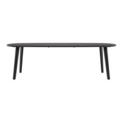 Odda, eetkamertafel 260 x 110 cm - Deens ovaal blad met houten poot - Onyx