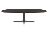 Caletta, eetkamertafel ovaal 270 x 110 cm. - eiken blad - centrale teenpoot grafiet - Basalt