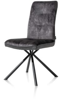 Milva, chaise - pieds noir + poignee - combi Pala/Karese - Anthracite