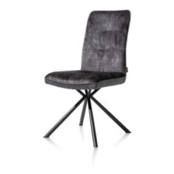Milva, chaise - pieds noir + poignee - combi Pala/Karese - Anthracite