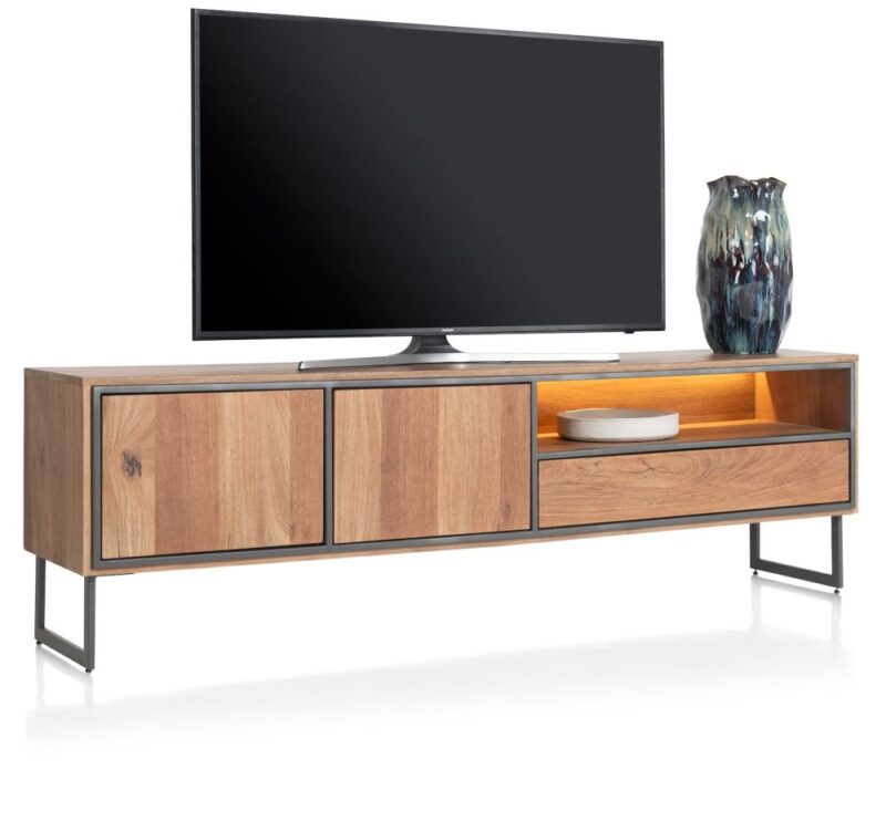 Trapani, Buffet Bas 200 Cm - 2-Portes + 1-Tiroir + 1-Niche (+ Led) - Image 2