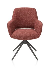 Kian, chaise à accoudoirs - pivotant - graphite - tissu Cloudy - cuivre - Image 2