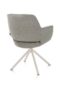 Kian, chaise à accoudoirs - pivotant - crème - tissu Cloudy - Olive - Image 3