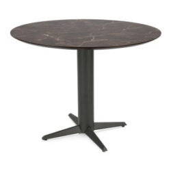 Caletta, bartafel rond 120 cm. - HPL Primo Laminato blad - centrale teenpoot grafiet - Marble brown