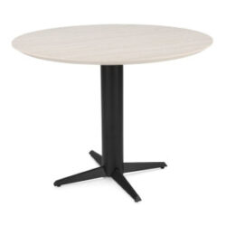 Caletta, bartafel rond 120 cm. - HPL Primo Laminato blad - centrale teenpoot zwart - Travertin