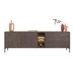 Trenton, Dressoir 240 cm. - 2-deuren + 3-laden + 2-niches - Clay