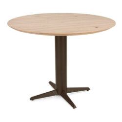 Caletta, bartafel rond 120 cm. - eiken blad - centrale teenpoot steelbrown - Natural