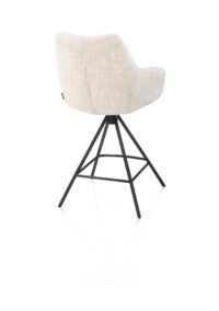 Mats, chaise de bar - 4 pieds métal - rough off black - Luton - Creme - Image 2