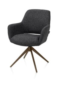 Kian, chaise à accoudoirs - pivotant -steelbrown - tissu Cloudy - Anthracite - Image 2