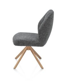 Baya, eetkamerstoel - draaibaar - naturel - pocketvering - stof Sevilla - Antraciet - Afbeelding 3