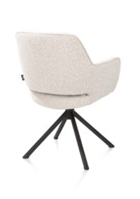 Kian, chaise à accoudoirs - pivotant - rough off black - tissu Cloudy - beige - Image 3