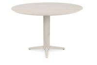 Caletta, bartafel rond 150 cm. - HPL Primo Laminato blad - centrale teenpoot cr&egrave;me - Travertin