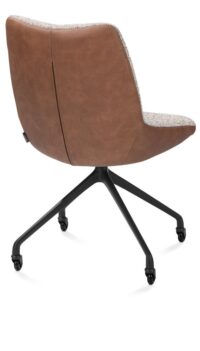 Mats, chaise - roulettes - rough off black - Pala cognac + Luton cuivre - Image 2