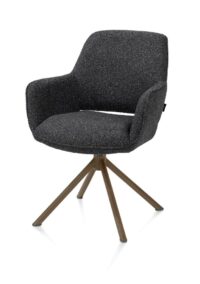 Kian, chaise à accoudoirs - pivotant - steelbrown - tissu Cloudy - Anthracite - Image 2