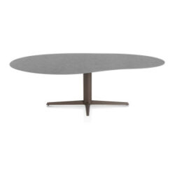 Saluti, table organic 240 X 120 cm. - pied central - steelbrown - Anthracite