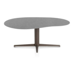 Saluti, eetkamertafel organisch 180 X 120 cm. - centrale teenpoot - steelbrown - Antraciet