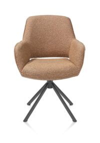 Kian, chaise à accoudoirs - pivotant - graphite - tissu Cloudy - Jaune ocre