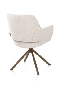 Kian, chaise à accoudoirs - pivotant - steelbrown - tissu Cloudy - beige - Image 3
