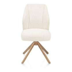 Baya, chaise - pivotante + relax - naturel - ressorts ensaches - tissu Sevilla - Creme