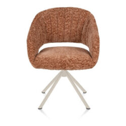 Isla, chaise à accoudoirs - pivotant - crème - tissu Valencia - Corail