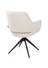 Kian, chaise à accoudoirs - pivotant avec fonction relax - rough off black - tissu Cloudy - beige - Image 3