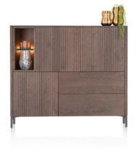 Trenton, dressette 153 cm - 3-portes + 2-tiroirs + 2-niches - Clay