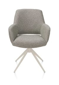 Kian, chaise à accoudoirs - fixe - crème - tissu Cloudy - Olive