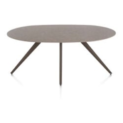Saluti, eetkamertafel ellips 180 x 105 cm. - 4 poot - steelbrown - Lava