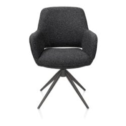 Kian, chaise à accoudoirs - fixe - graphite - tissu Cloudy - Anthracite