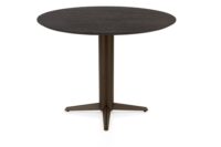 Caletta, table de bar rond 120 cm. - plateau en ch&ecirc;ne - pied central steelbrown - Basalt