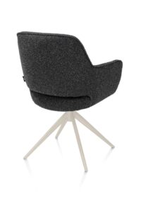 Kian, chaise à accoudoirs - pivotant avec fonction relax - crème - tissu Cloudy - Anthracite - Image 3