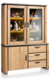 Farmland, buffet 150 cm - 1-deur + 2-glasdeuren + 3-laden + LED - Afbeelding 2