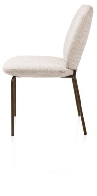 Fae, chaise - 4 pieds - steelbrown - tissu Bellini - Creme - Image 3