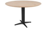 Caletta, bartafel rond 150 cm. - eiken blad - centrale teenpoot zwart - Natural - Afbeelding 2