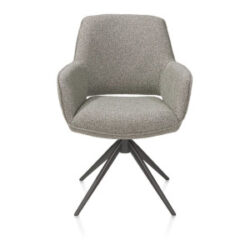 Kian, chaise à accoudoirs - pivotant avec fonction relax - graphite - tissu Cloudy - Olive
