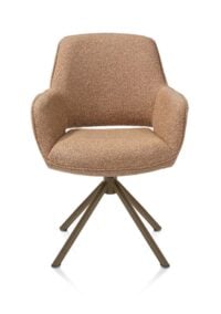 Kian, chaise à accoudoirs - pivotant - steelbrown - tissu Cloudy - Jaune ocre