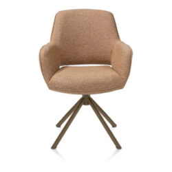 Kian, chaise à accoudoirs - pivotant - steelbrown - tissu Cloudy - Jaune ocre