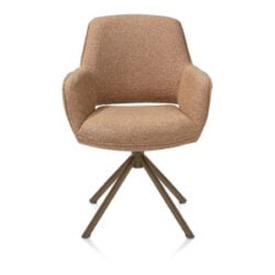 Kian, armstoel - draaibaar - steelbrown - stof Cloudy - Okergeel