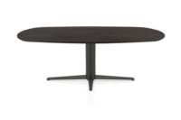 Caletta, eetkamertafel ovaal 210 x 100 cm. - eiken blad - centrale teenpoot grafiet - Basalt
