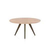 Arvada, eetkamertafel 140 cm - rond - massief eikenhout - 4 poot - steelbrown - Steel Brown