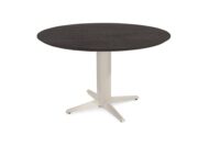 Caletta, table rond 120 cm. - plateau en chêne - pied central crème - Basalt - Image 2