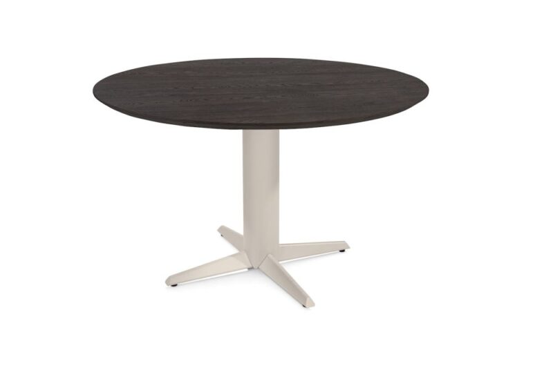 Caletta, Table Rond 120 Cm. - Plateau En Chêne - Pied Central Crème - Basalt - Image 2