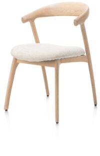 Bellami, chaise - pietement chene naturel - tissu Livigno - Creme - Image 2
