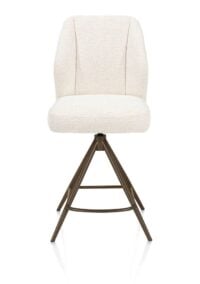 Baya, barstoel - draaibaar - steelbrown - pocketvering - stof Sevilla - Creme